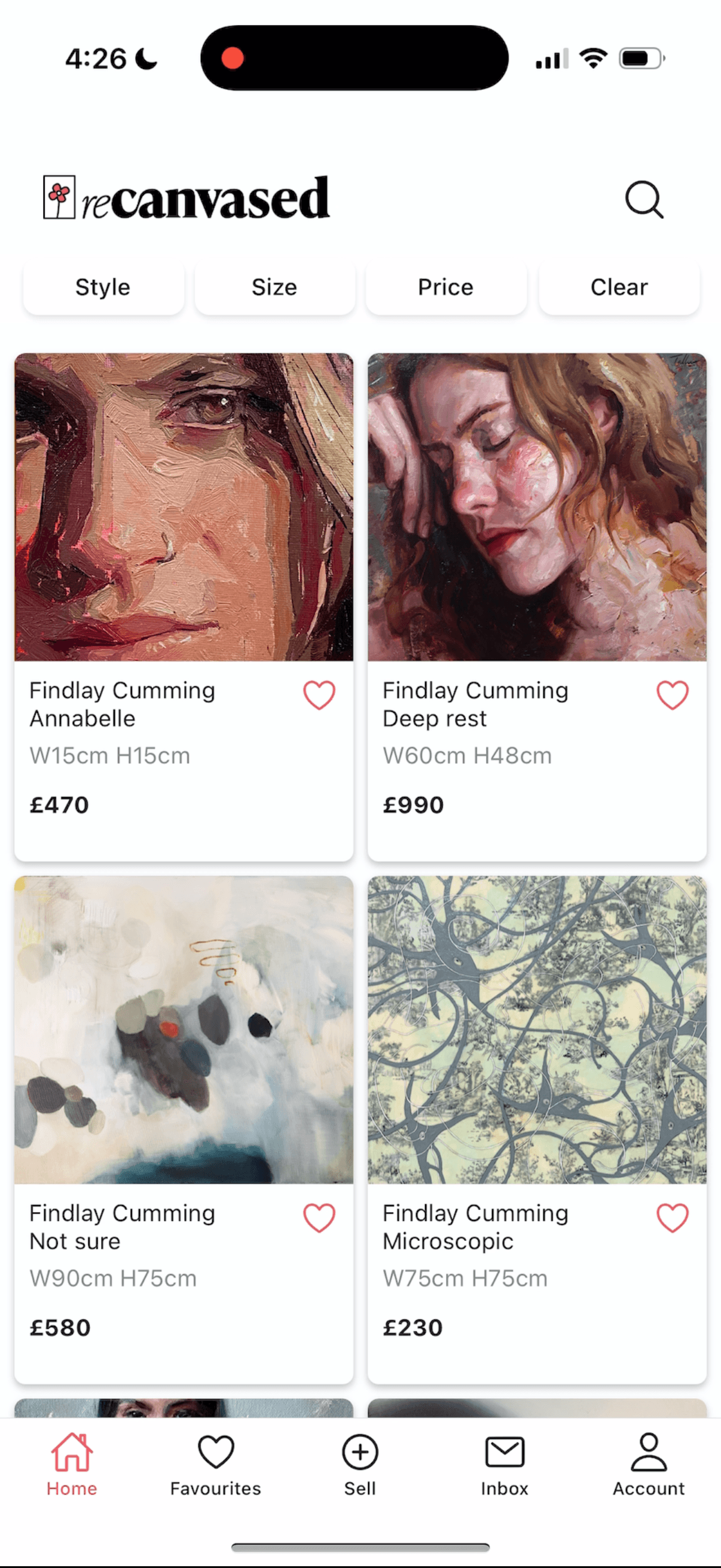 ReCanvased browsing and product flow