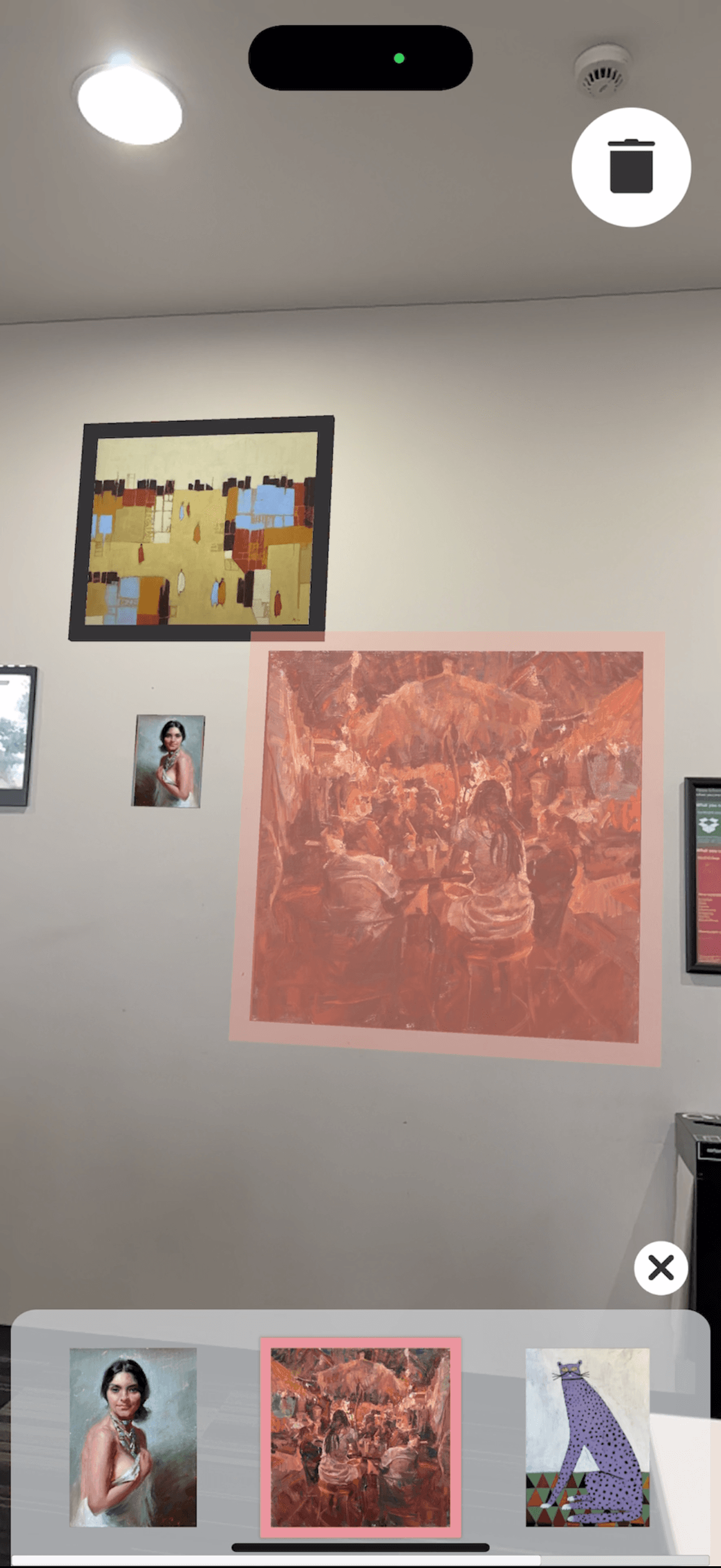 ReCanvased multi-artwork AR comparison state
