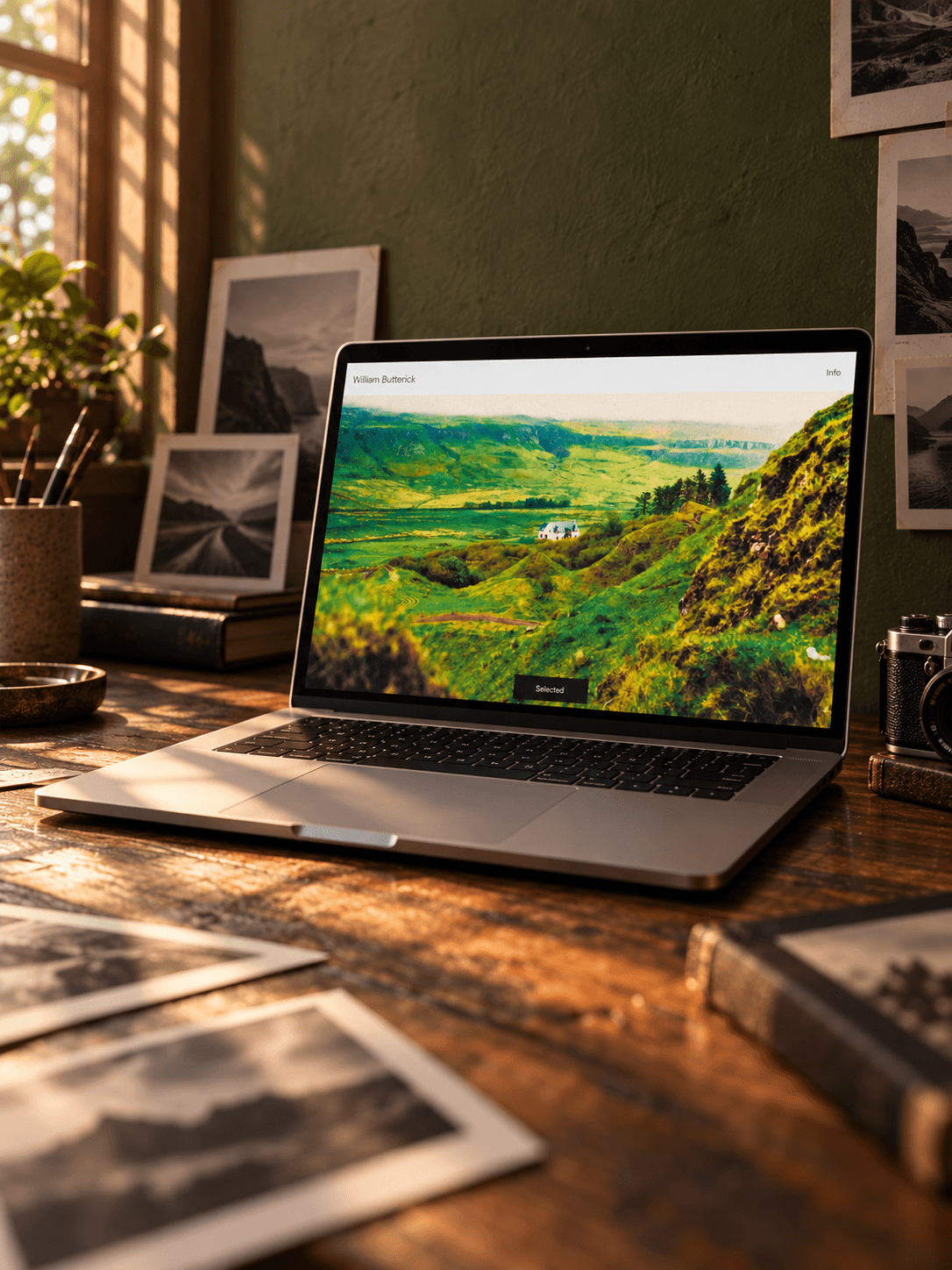 William Butterick photography website presented on a laptop